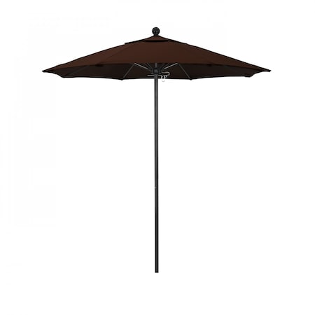 California Umbrella 7.5' Black Aluminum Market Patio Umbrella, Sunbrella Bay Brown 194061334430